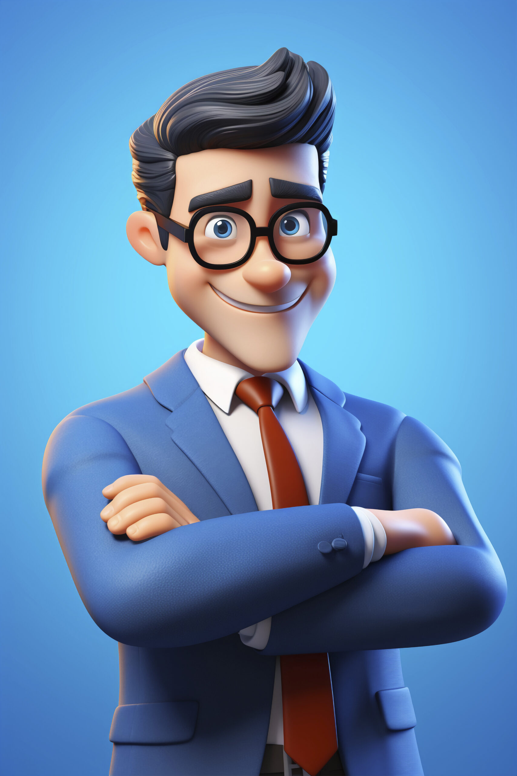 Home 3d cartoon portrait person practicing law related profession